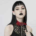 PUNK RAVE Damen Punk Schlangenhaut Kunstleder Halskette mit Kette