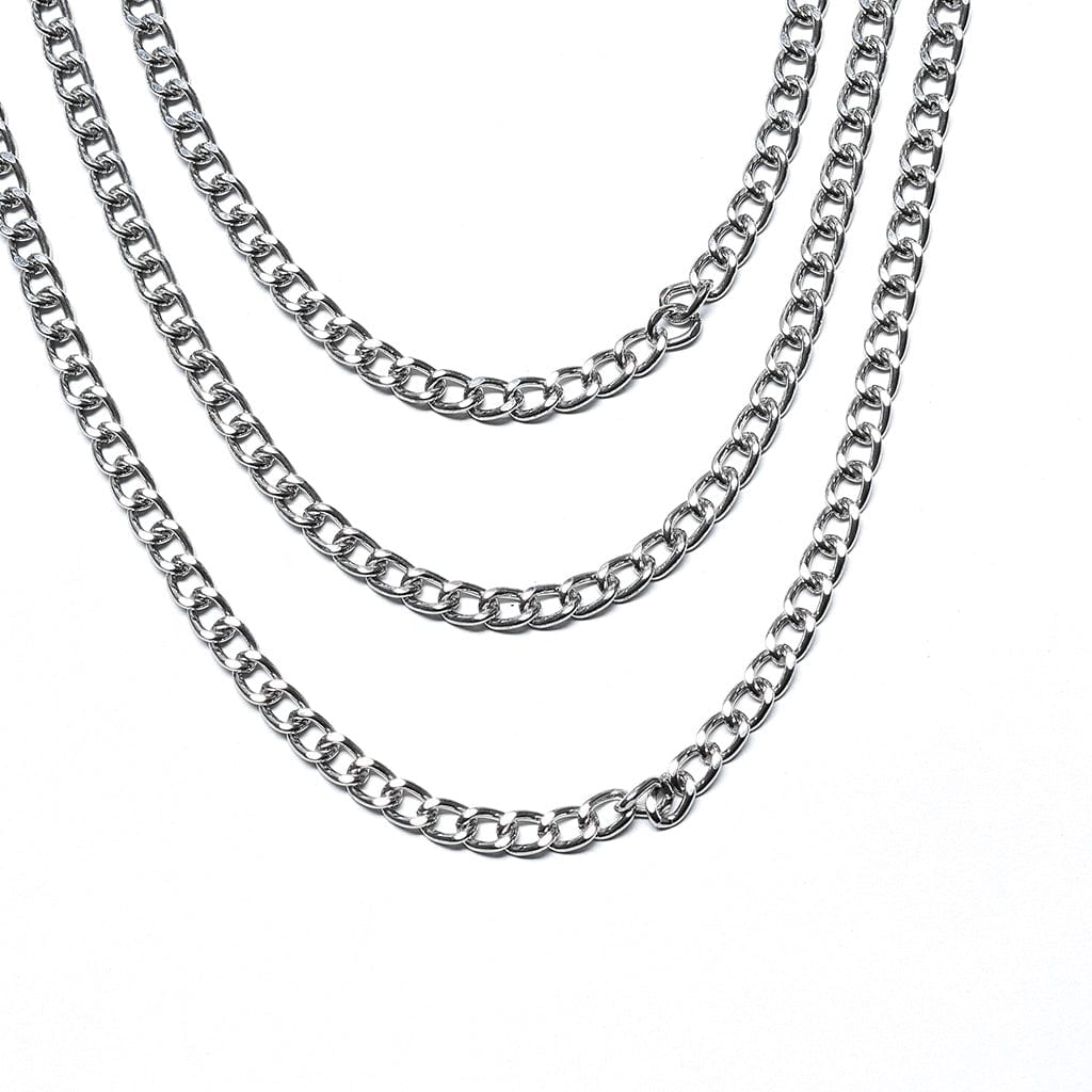 PUNK RAVE Damen Punk Schlangenhaut Kunstleder Halskette mit Kette