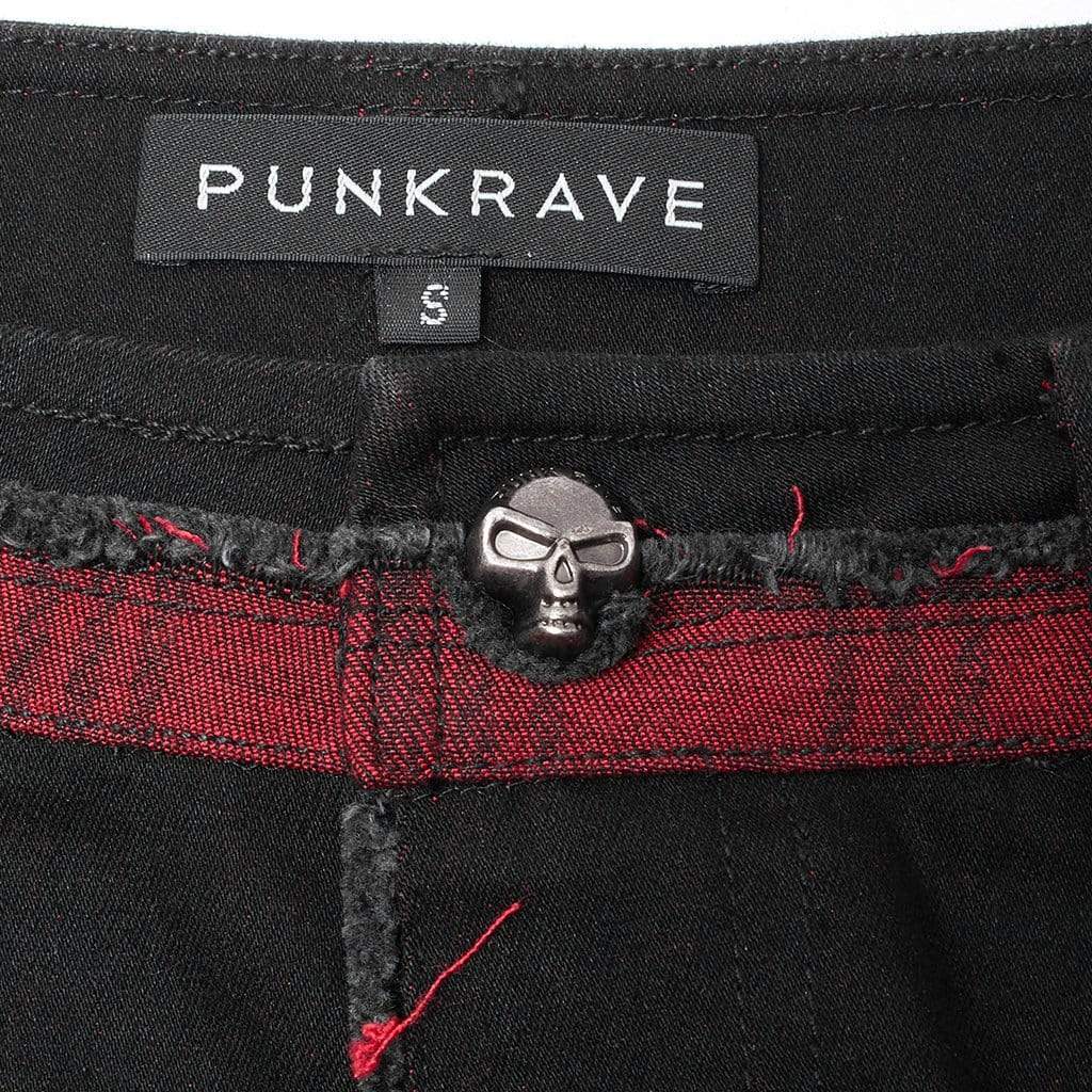 Punk Rave Women's Punk Splice Zipper Straight Pants
