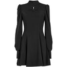 PUNK RAVE Women's Punk Stand Collar Love Heart Cutout Black Little Dress
