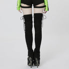 PUNK RAVE Women's Punk Strappy Big-pocket Irregular Leg Warmers
