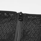 PUNK RAVE Women's Punk Strappy Mesh Splice Zipper Underbust Corset