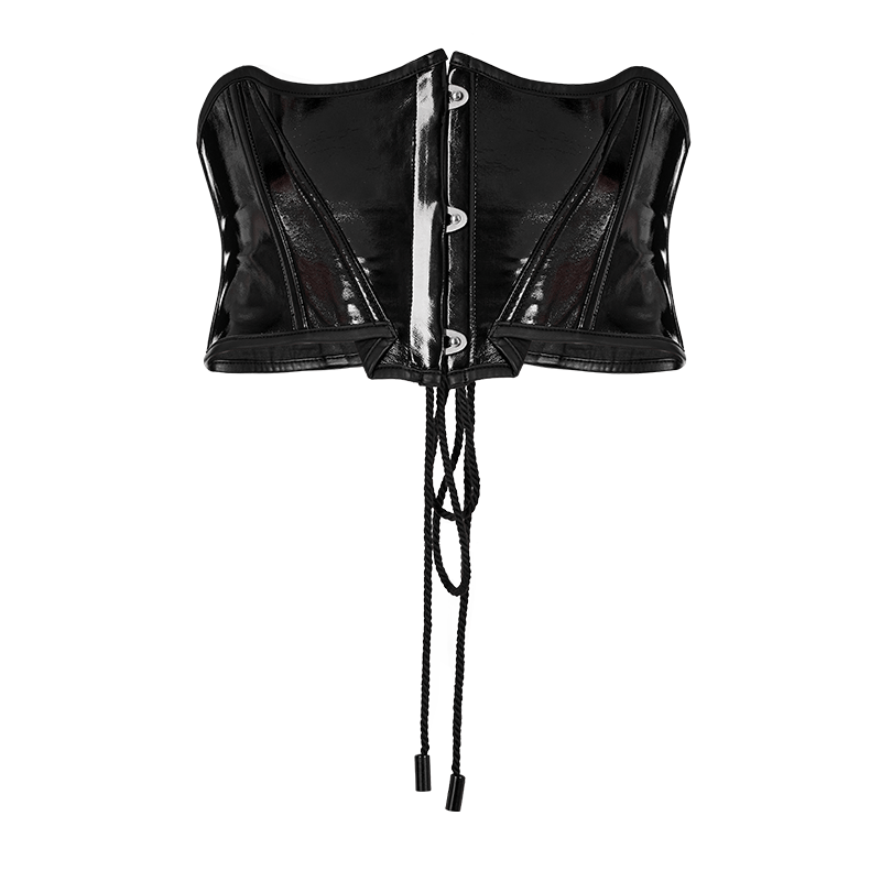 PUNK RAVE Women's Punk Strappy Patent Leather Belt