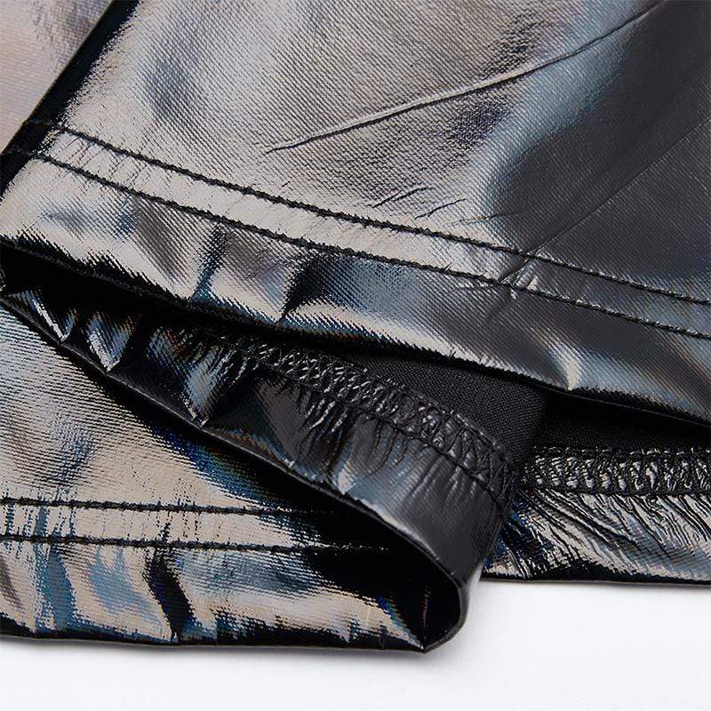 Women's Punk Zipper Cutout Faux Leather Dresses