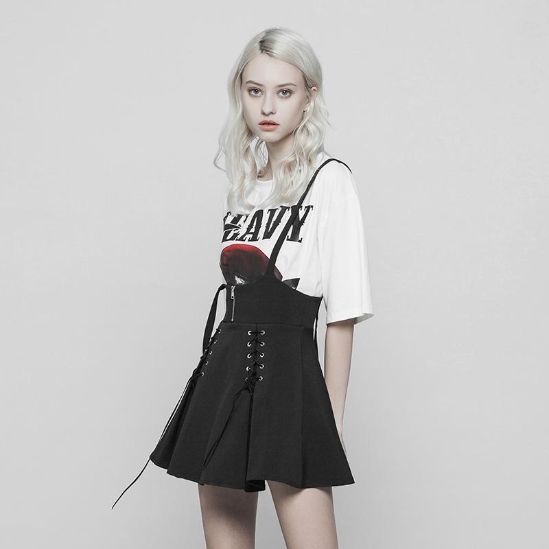 Women's Short Punk Skirt With Lacing
