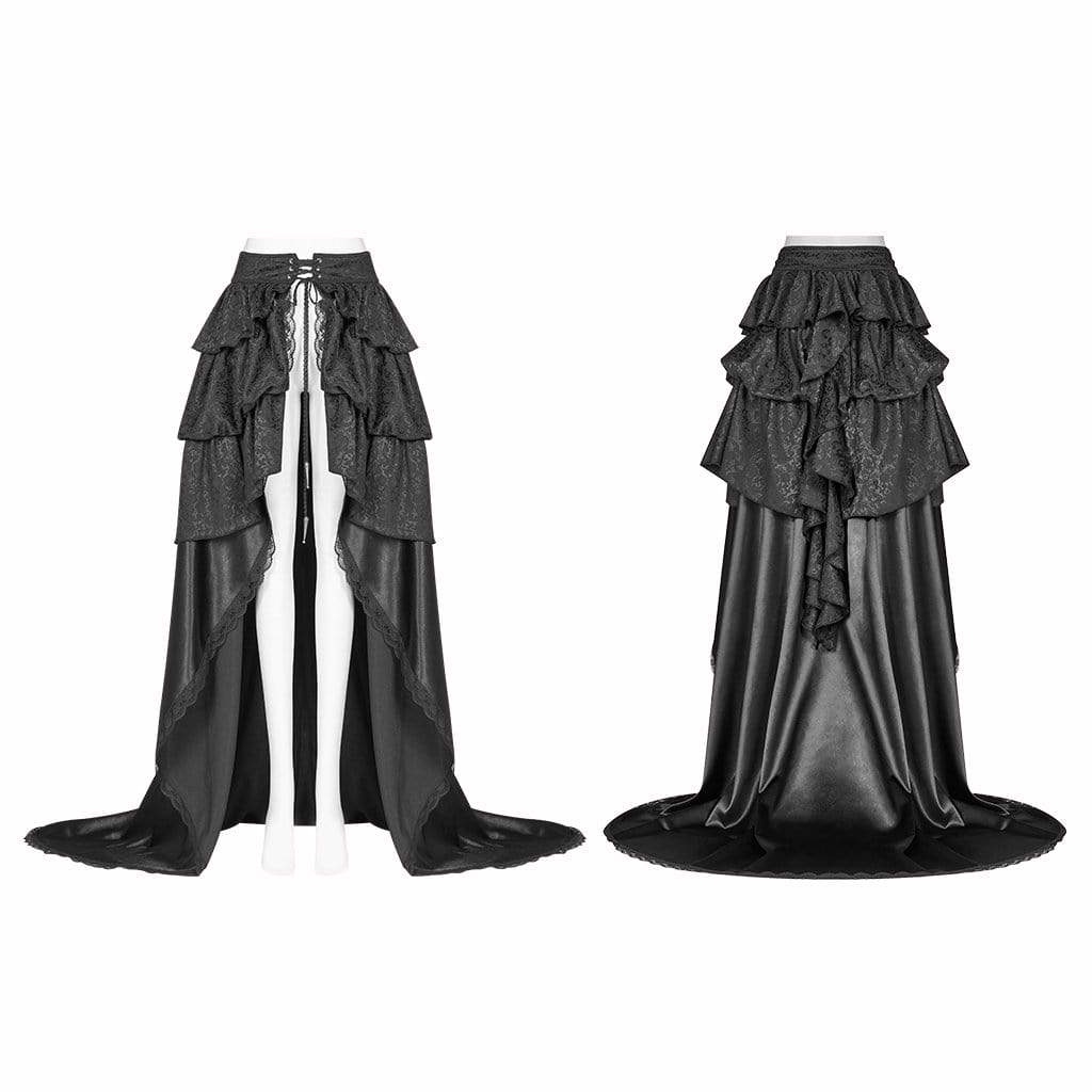 Women's Steampunk Multilayered Maxi Skirt
