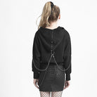 Women's Punk Cross Mental Chain Hoodies Black
