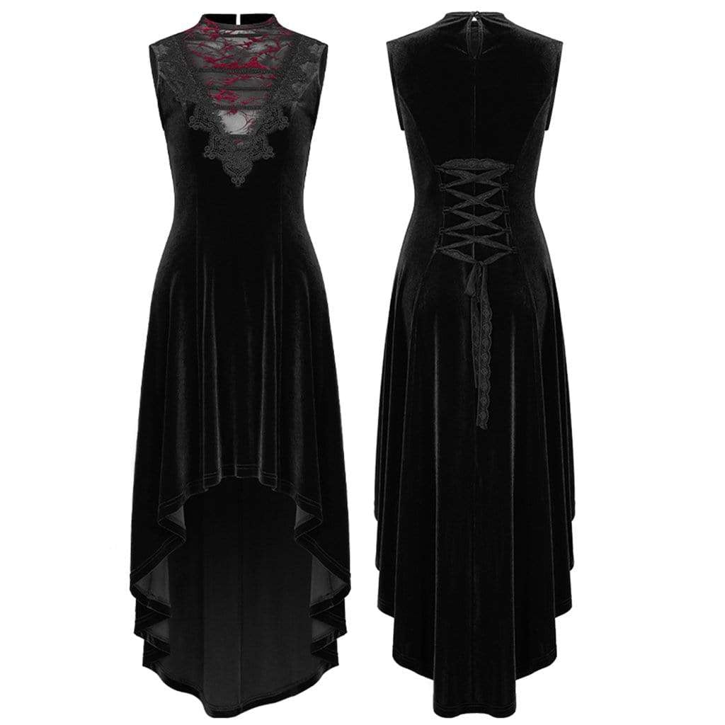 Women's Victorian Gothic High/Low Velet Sleeveless Dresses