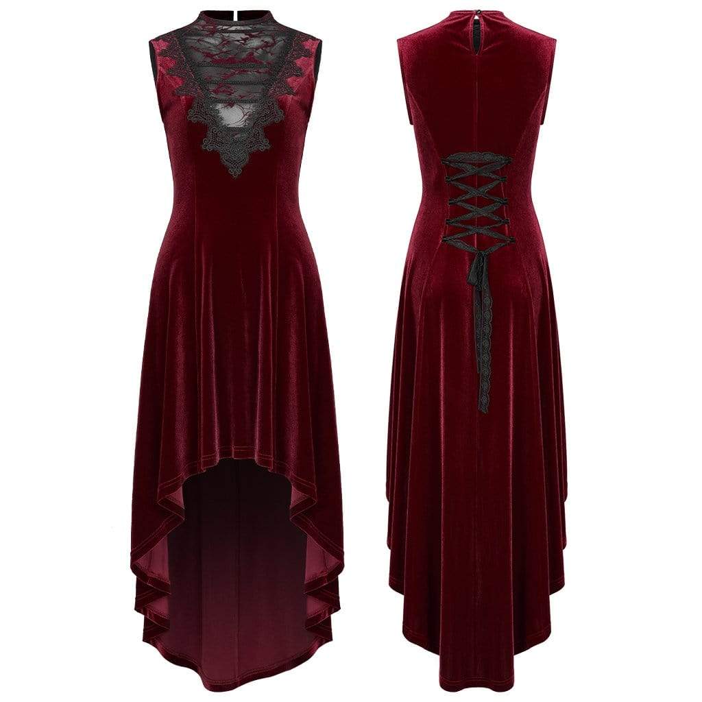 Women's Victorian Gothic High/Low Velet Sleeveless Dresses