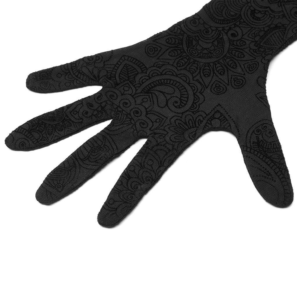Women's Vintage Floral Lace Long Gloves