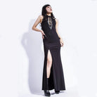 RNG Women's Gothic Cutout Split Halterneck Dress