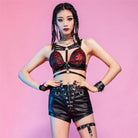 RNG Women's Gothic Floral Embroidered Strap Bustier