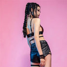 RNG Women's Gothic Floral Embroidered Strap Bustier