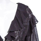 RNG Damen Gothic Tief ausgeschnittenes Rüschen-Spitzenhemd