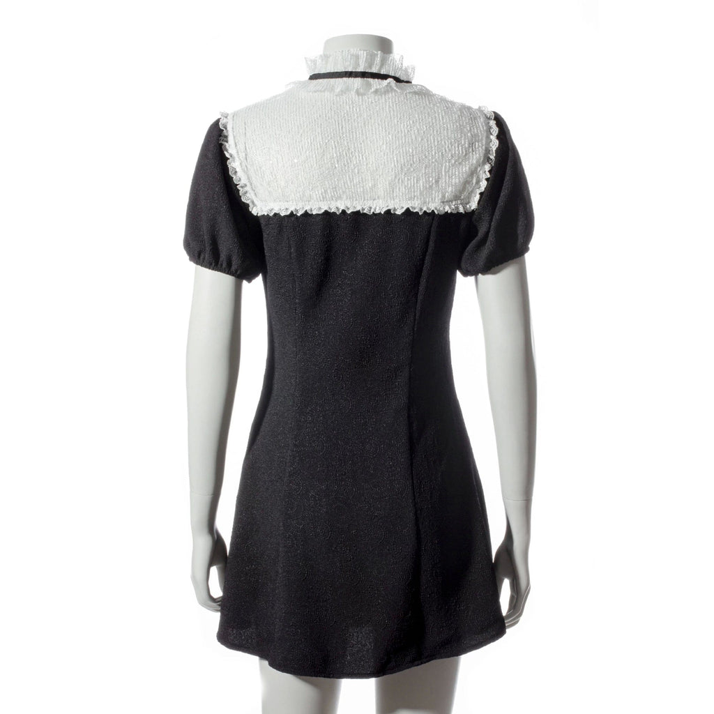 RNG Women's Gothic Stand Collar Lace Splice Dress