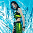 RNG Women's Grunge Contrast Color Buckle Vest Green