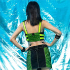 RNG Women's Grunge Contrast Color Buckle Vest Green