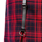 RNG Damen Grunge Cutout Buckle Plaid Rock