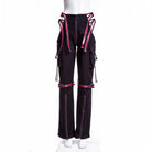 RNG Women's Grunge Cutout Straps Pants Red