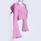 RNG Damen Grunge Lace Splice Jacke mit Kapuze, Rosa