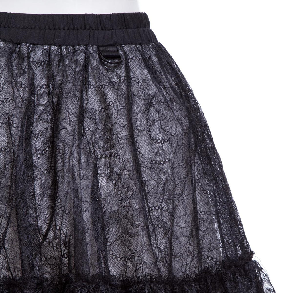 RNG Women's Grunge Layered Lace Skirt with Chain