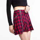 RNG Damen Grunge Plaid Plisseerock
