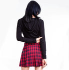 RNG Damen Grunge Plaid Plisseerock