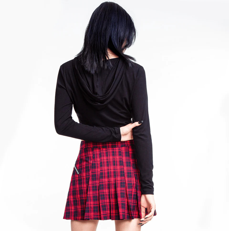 RNG Women's Grunge Plaid Pleated Skirt