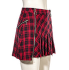 RNG Damen Grunge Plaid Plisseerock