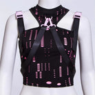 RNG Women's Grunge Ripped Straps Splice Bustier