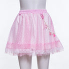 RNG Women's Grunge Ruffled Mesh Skirt with Chain