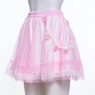 RNG Women's Grunge Ruffled Mesh Skirt with Chain