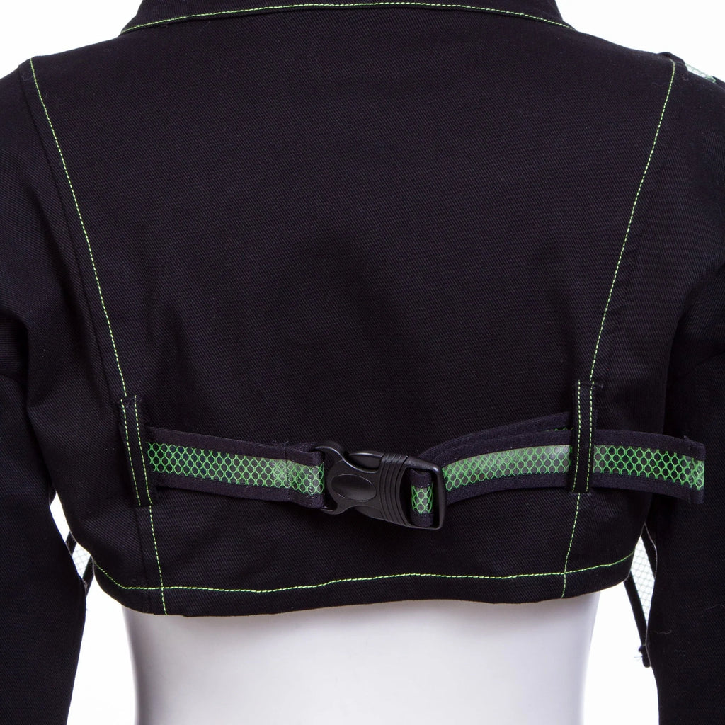 RNG Women's Grunge Stand Collar Straps Short Jacket Green