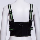 RNG Women's Punk Double Color Mesh Splice Vest Green