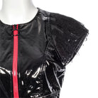 RNG Women's Punk Ripped Patent Leather Crop Top