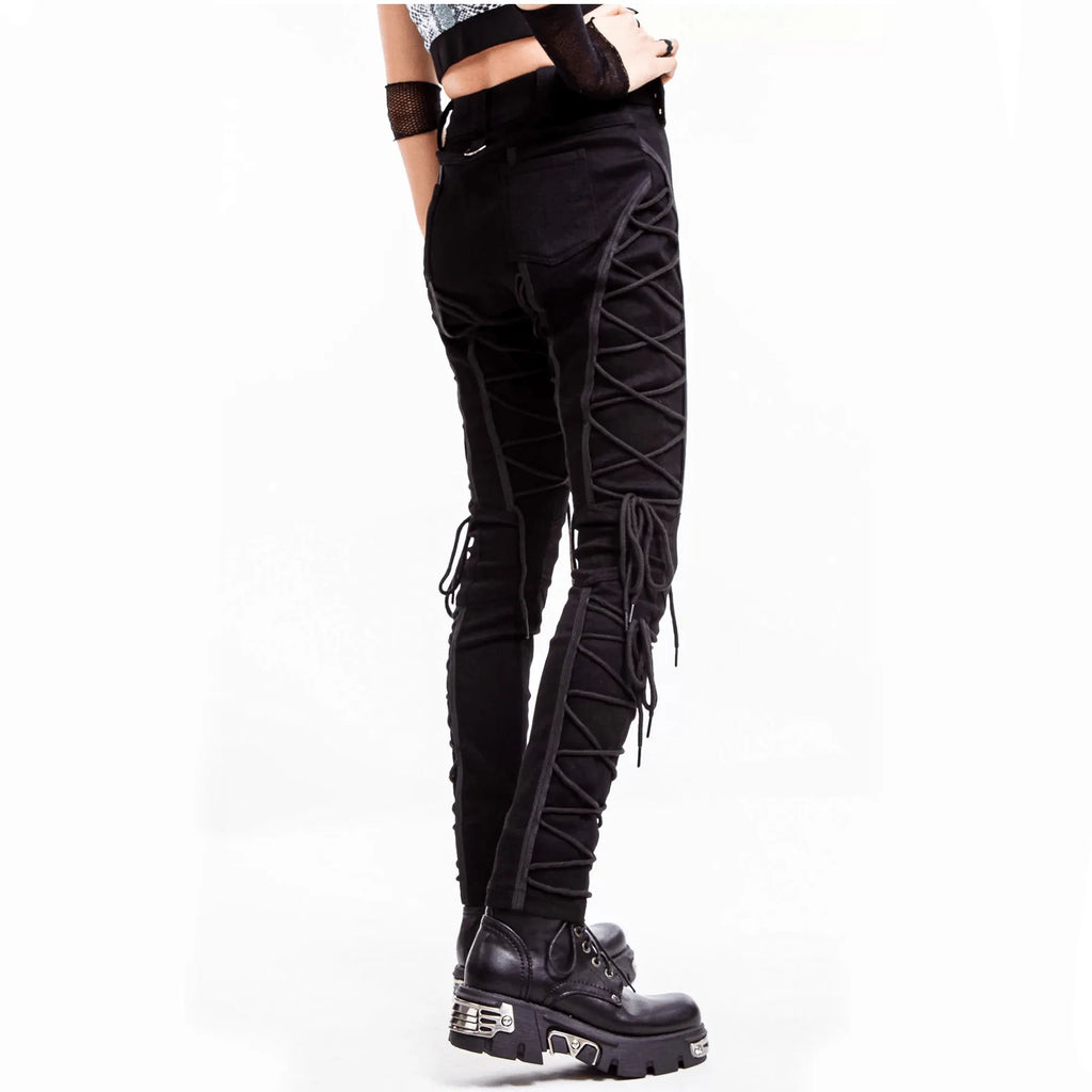 RNG Women's Punk Strappy Distressed Pants