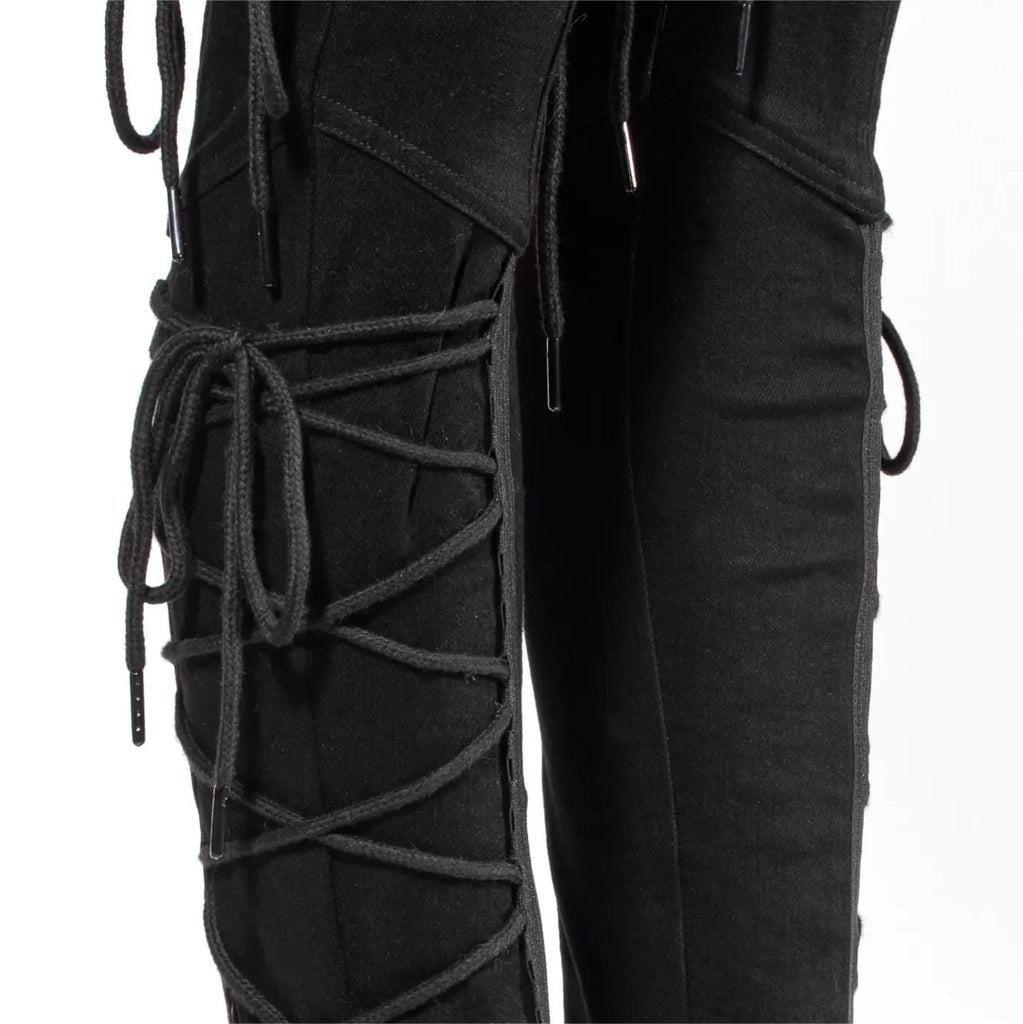 RNG Women's Punk Strappy Distressed Pants