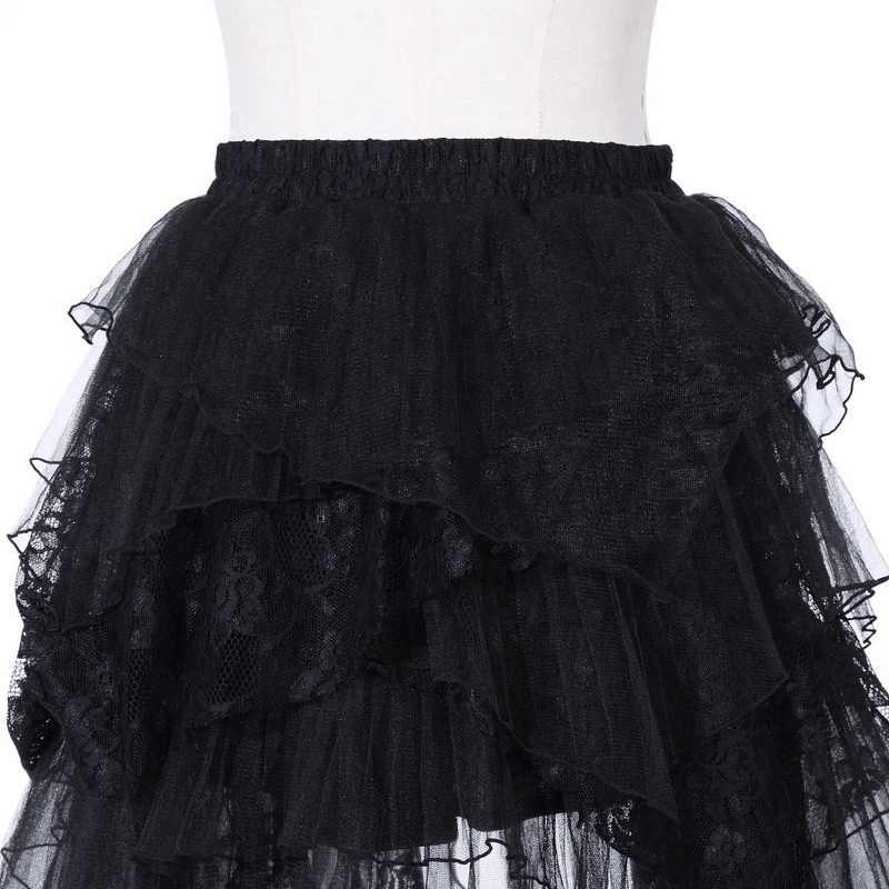 RQ-BL Gothic Asymmetric Layered Lace Skirt