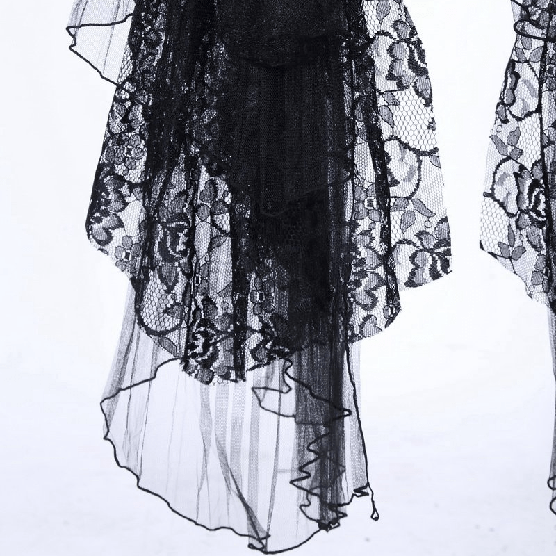 RQ-BL Gothic Asymmetric Layered Lace Skirt