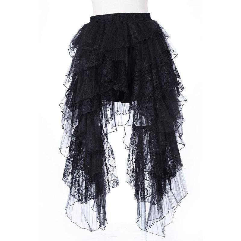 Gothic Asymmetric Layered Lace Skirt