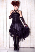 Retro Net and lace Multilayered Asymmetric Skirt