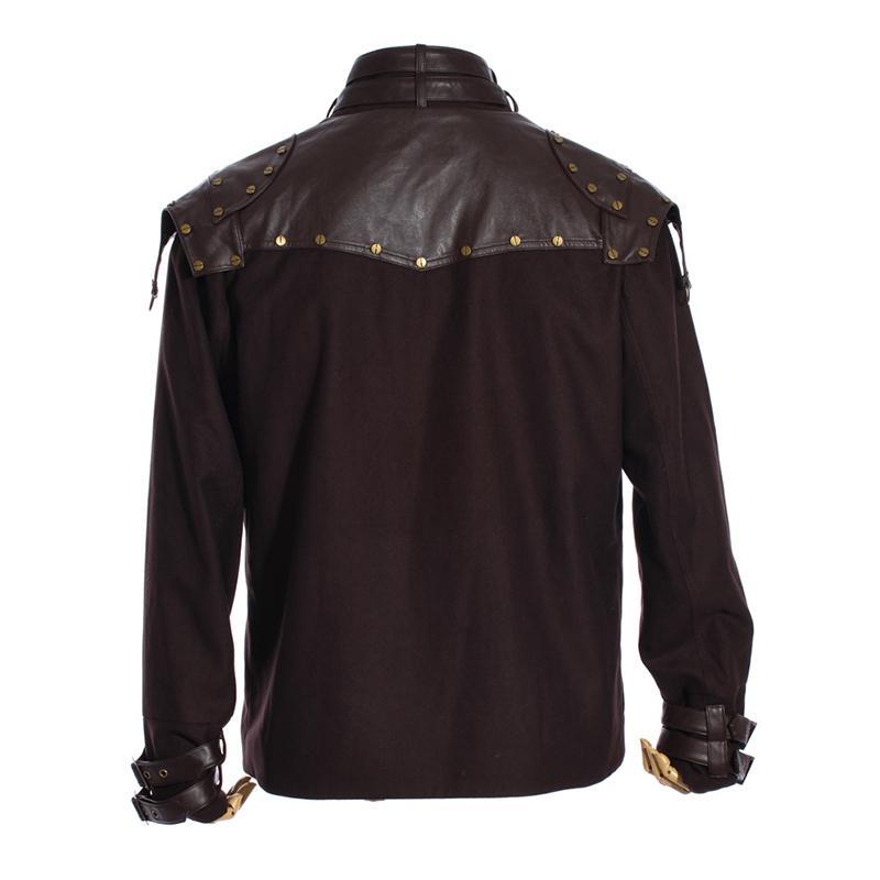 Steampunk Leather Epaulet Jacket