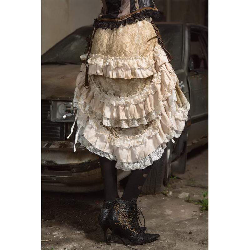 RQ-BL Steampunk Skirt with waist pouch