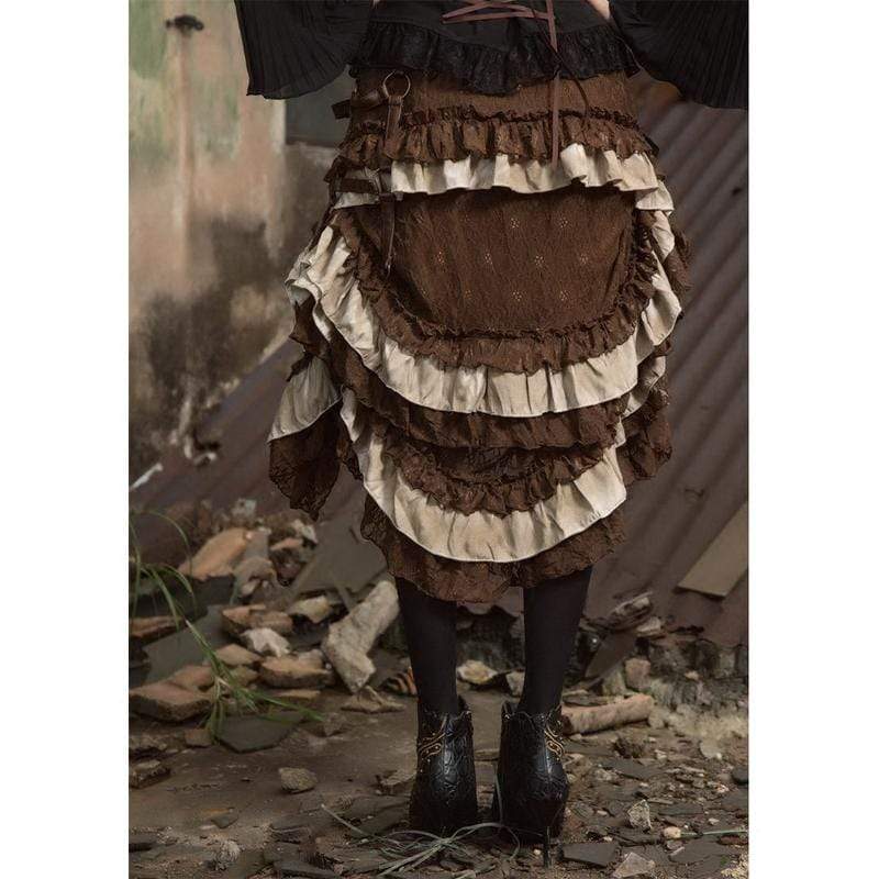 RQ-BL Steampunk Skirt with waist pouch