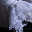 RQ-BL Victorian Style Gothic Lace and Ribbon Long Gloves