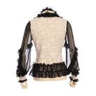 RQ-BL Women's Black & White Frilled Steampunk Shirt