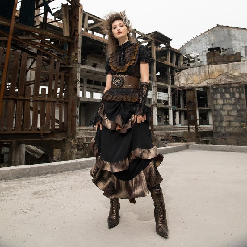 Jupe Steampunk Gothique - Style Asymétrique & Tulle - Idéale Cosplay, Fêtes, Halloween