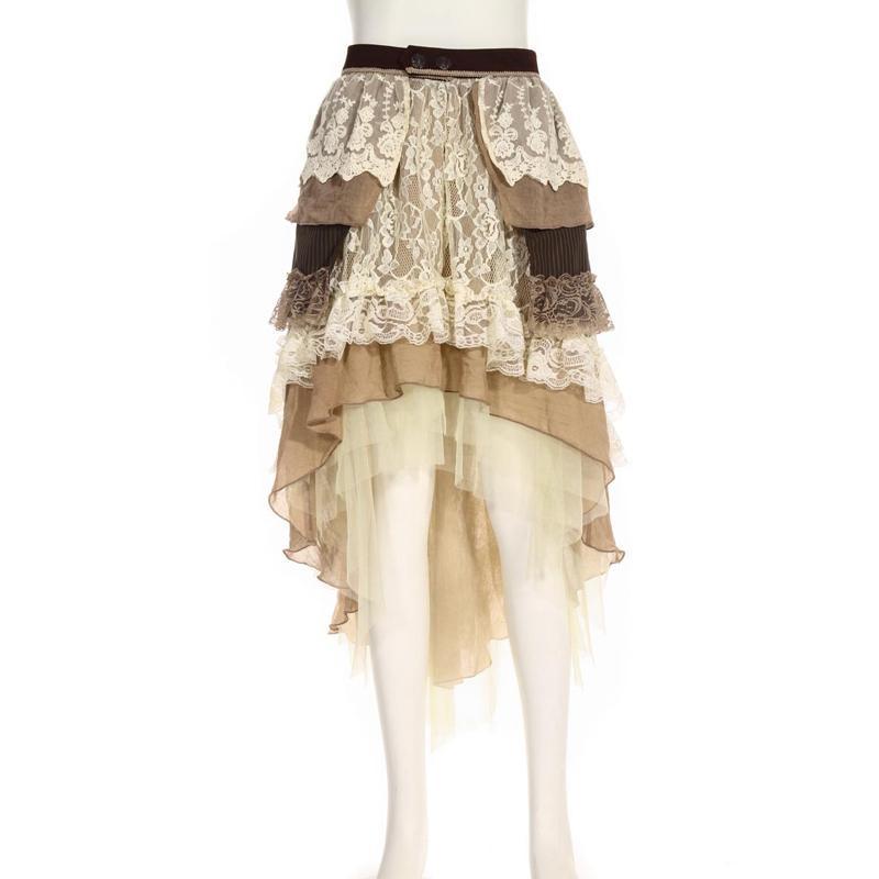 Women's Multilayered Mid Length Frilly Vintage Skirt