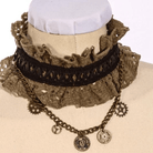 RQ-BL Women's Short Lace Top With Neck Collar