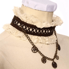 RQ-BL Women's Short Lace Top With Neck Collar